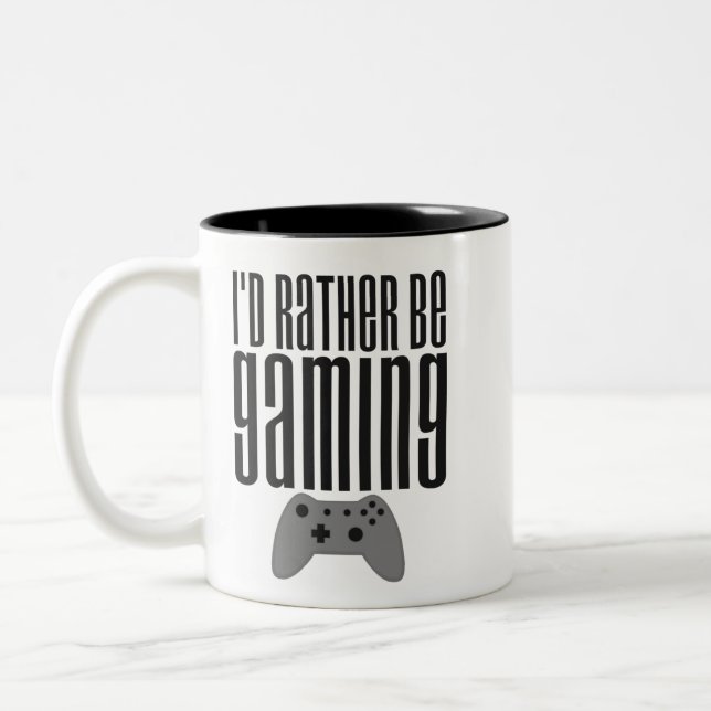 I'd Rather Be Gaming Två-Tonad Mugg (Vänster)