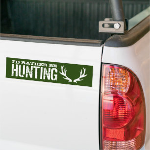 I'd rather be hunting funny deer antler bildekal