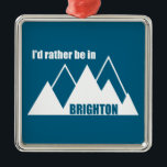 I'd Rather Be In Brighton Utah Mountain Julgransprydnad Metall<br><div class="desc">Located just east of Salt Lake City,  Utah,  Brighton Resort is one of the best ski and snowboard resorts in America! This great vintage design has a retro look.</div>
