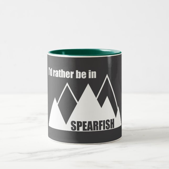 I'd Rather Be In Spearfish South Dakota Mountain Två-Tonad Mugg (Center)