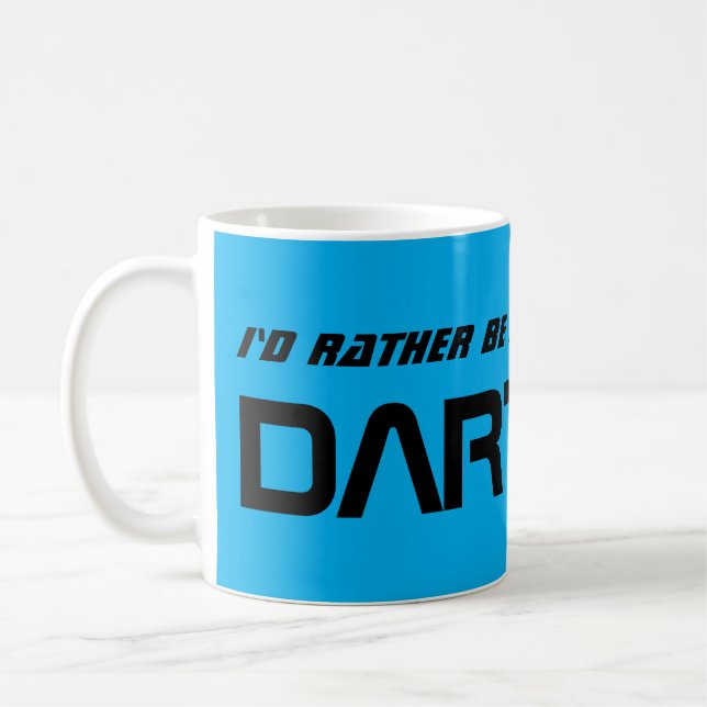 Id Rather Be Playing Darts Cool Dart Player Kaffemugg (Vänster)