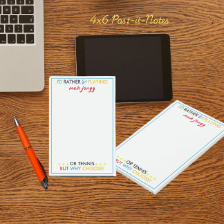 I'd rather be playing Mahjongg or tennis Post-it Block