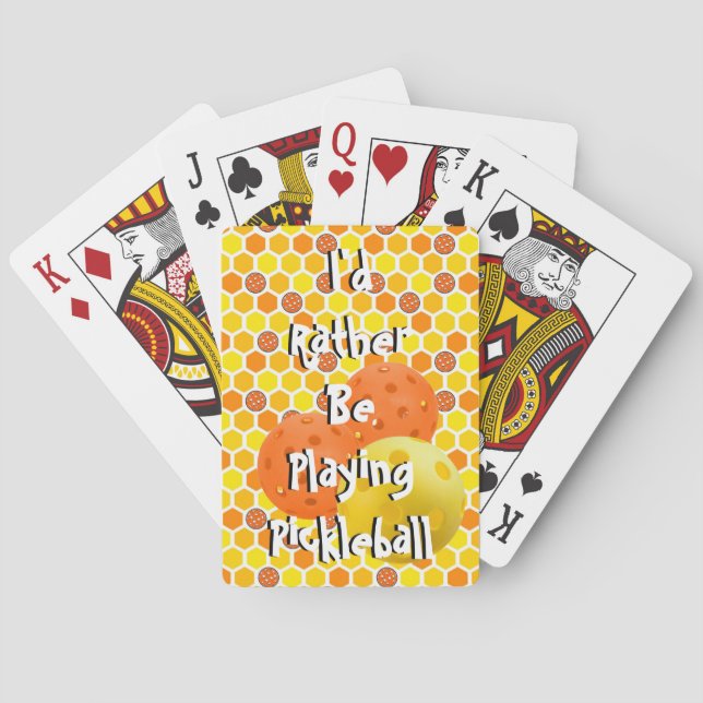 I'd Rather be Playing Pickleball, Orange, Yellow Casinokort (Baksidan)