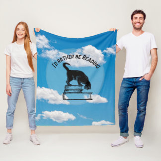 I'd Rather Be Reading Throw Blanket Fleecefilt