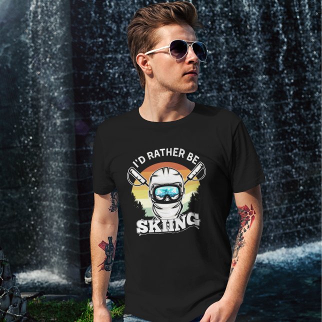 I'd Rather be Skiing, Funny skier Gift T Shirt (Skapare uppladdad)