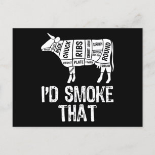 ID-rök som rökgrillar av kow BBQ-rök Helg Vykort