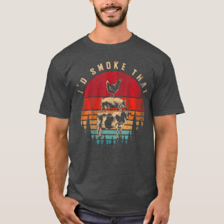 Id Rökhatt Rolig Rökt Kött BBQ Kock Grill gåva T Shirt
