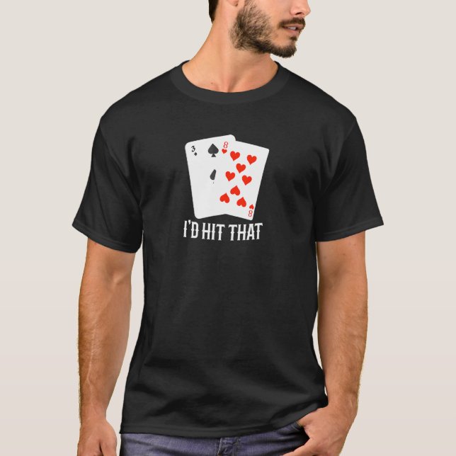 ID Slått att 11 av Blackjack-kort spelar T Shirt (Framsida)