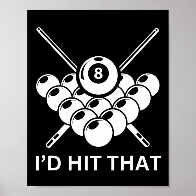 ID Slått att - 8 boll Bassäng Billiards Funny Pun Poster (Framsidan)