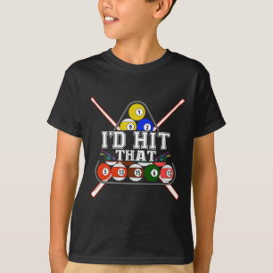 ID Slått att Bassäng Player Billiards Snooker 8 Bo T Shirt