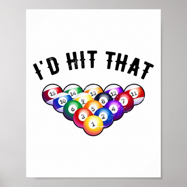 ID Slått att Billard Player Bassäng Billard Snooke Poster (Framsidan)