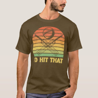 ID Slått för Retro Cricket Boll-racket T Shirt