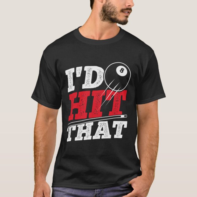 ID Slått som Cue Bassäng Billiards T Shirt (Framsida)