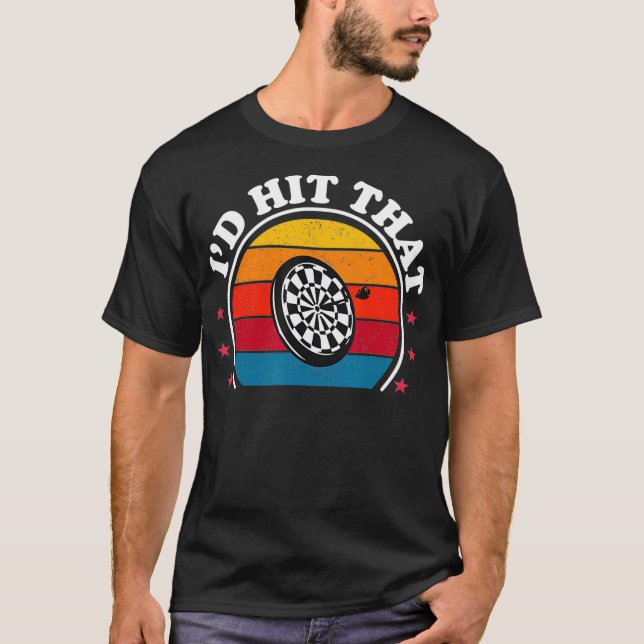 ID Slått som den konstiga Dart Player Darts Dartbo T Shirt (Framsida)