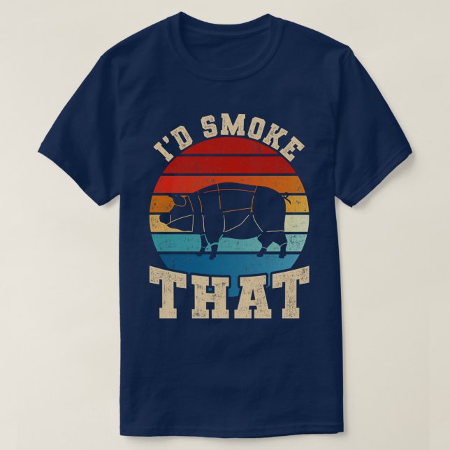 ID Smoke that Bacon Funny Quote Barbecue BBQ T Shirt (Design framsida)