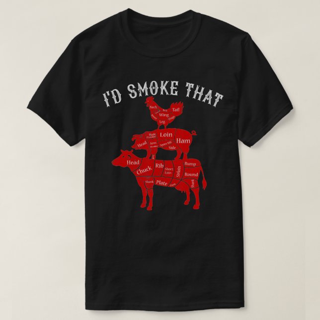 ID Smoke that Barbecue Grilling BBQ Smoker Gift fo T Shirt (Design framsida)
