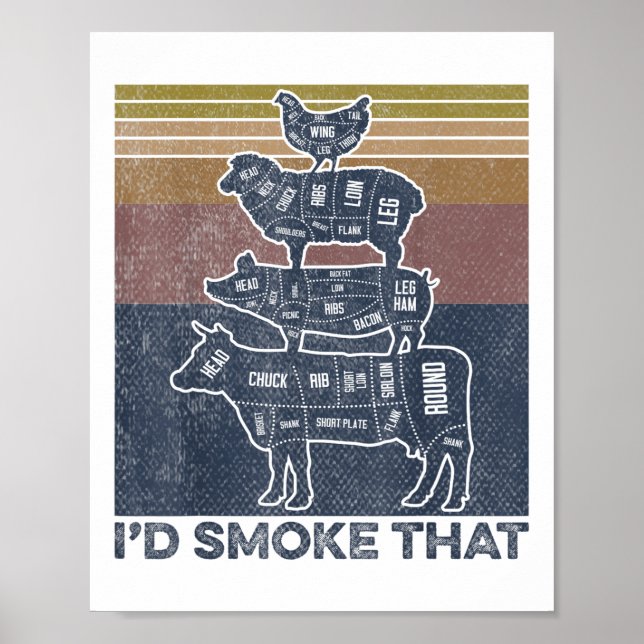 ID Smoke that Beef Gris Chicken Butcher Bryt Poster (Framsidan)