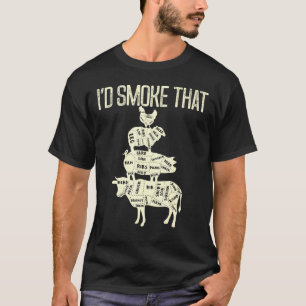 ID Smoke that Beef Gris Chicken Butcher cut Grilli T Shirt