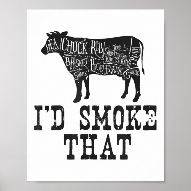 Id Smoke that Cow - Grillmasters Apparat for Bbq L Poster (Framsidan)