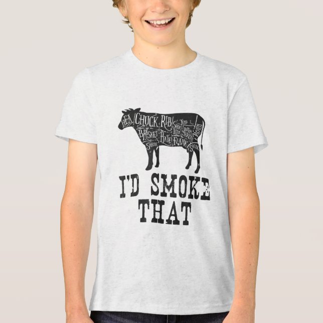 Id Smoke that Cow - Grillmasters Apparat for Bbq L T Shirt (Framsida)