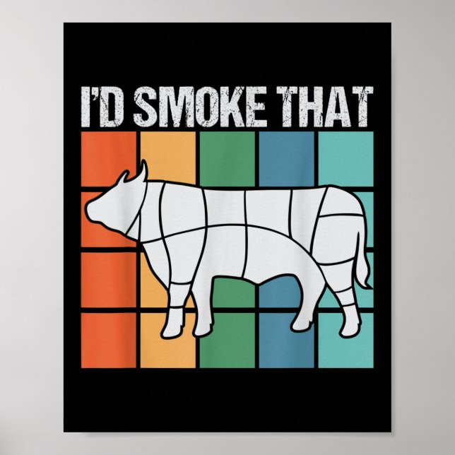 Id Smoke that fny Bbq Barbeque Smoker Grillmaste Poster (Framsidan)
