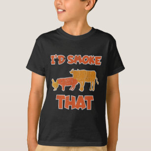 ID Smoke that fny Bbq Kött Smoker Barbecue Grill T Shirt