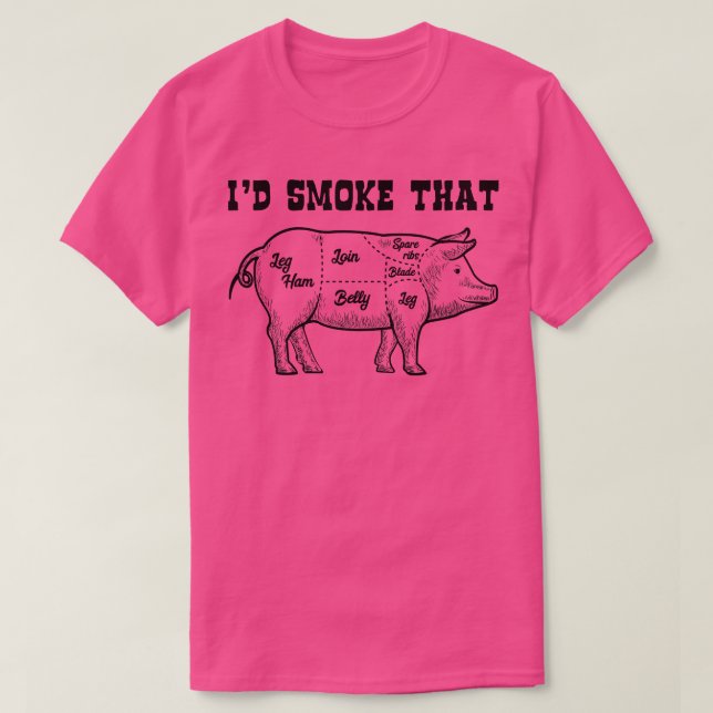 Id Smoke that Gris Funny BBQ Barbecue Grillin T Shirt (Design framsida)