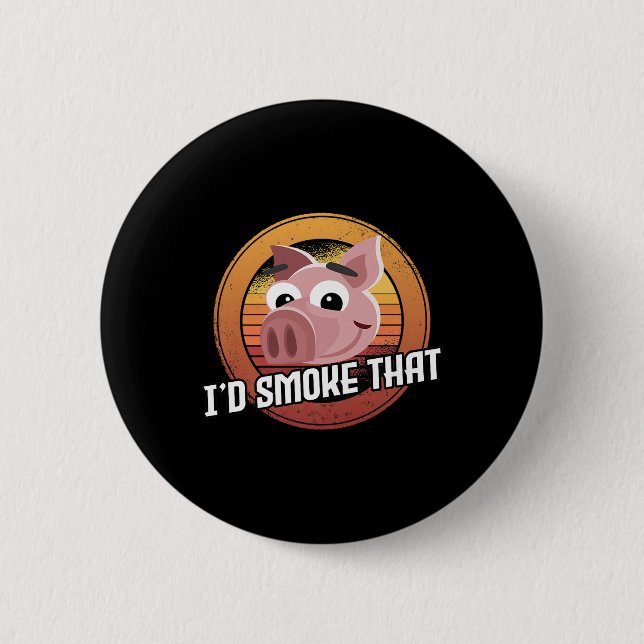 ID Smoke that Gris Gris Bq Kött Smoker Barbecue me Knapp (Framsida)