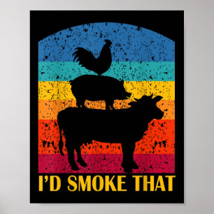 Id Smoke that - Lusnyj Bbq Retro Barbeque Grilling Poster