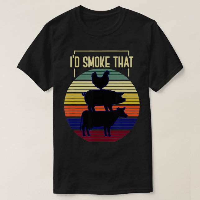ID Smoke that Retro Barbecue T Shirt (Design framsida)
