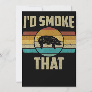 ID Smoke that underliga Retro BBQ Gris Kött Grill Julkort