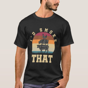 Id Smoke that underligt rökt Gris Kött BBq Gif T Shirt