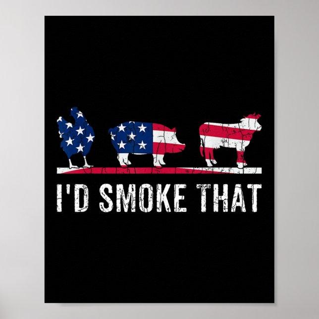 Id Smoke that underny Barbeque Grilled Bbq Kött Kä Poster (Framsidan)