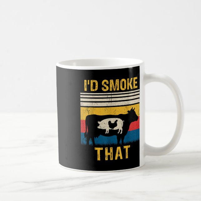 Id Smoke that underny Bbq Barbeque Smoker Grilling Kaffemugg (Höger)