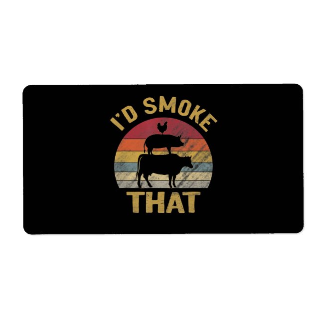 ID Smoke that underny BBQ Kött Smoker Grill Gift Fraktsedel (Framsidan)