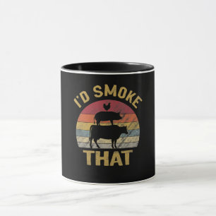 ID Smoke that underny BBQ Kött Smoker Grill Gift Mugg