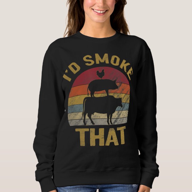 ID Smoke that underny BBQ Kött Smoker Grill Gift T Shirt (Framsida)