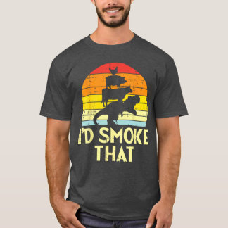 Id Smokehat Chicken Pork Beefre Retro Dinosaur Bbq T Shirt