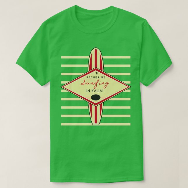ID:t Surfing in Kauai Retro Print T Shirt (Design framsida)