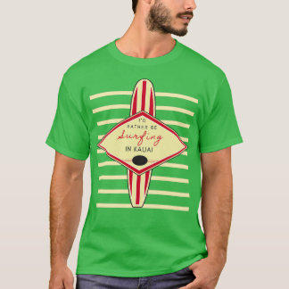 ID:t Surfing in Kauai Retro Print T Shirt