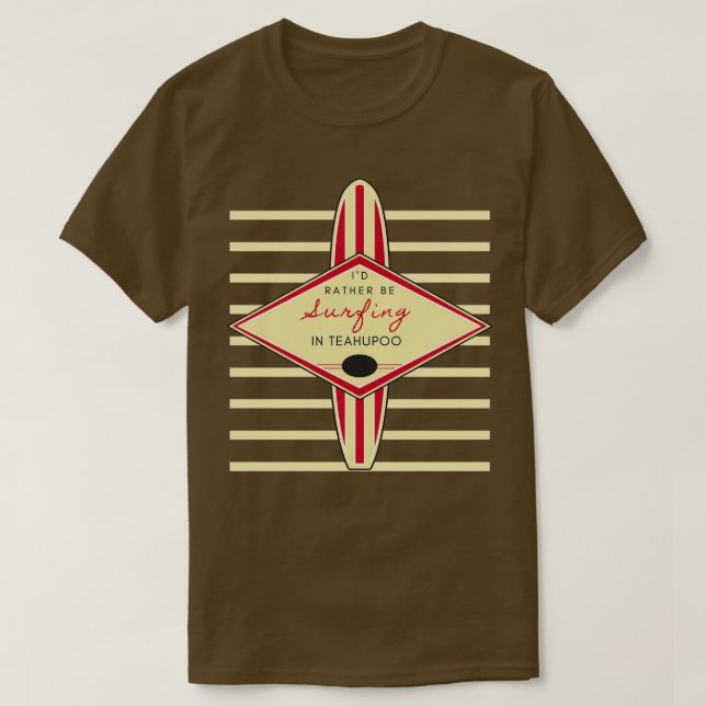 ID:t Surfing in Teahupoo Retro Print T Shirt (Design framsida)