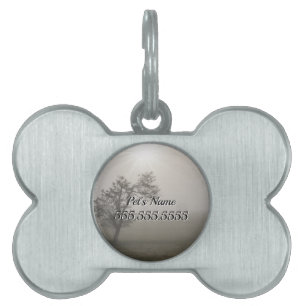 ID-tagg för Foggy Starburst Träd landcape Pet ID ID-bricka Husdjur