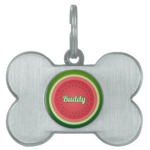 ID-tagg för Watermelon Background Pet ID ID-bricka Husdjur