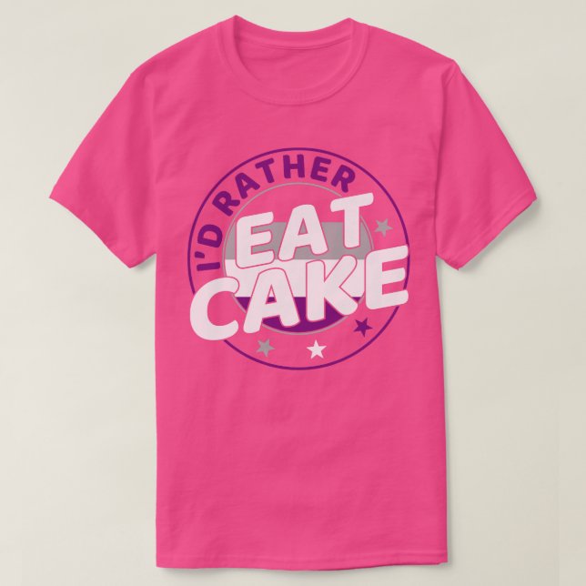 Id tämligen Eat Cake Funny Ace Pride ASexual Pride T Shirt (Design framsida)