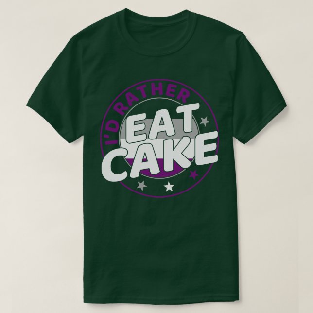 Id tämligen Eat Cake Funny Ace Pride ASexual Pride T Shirt (Design framsida)