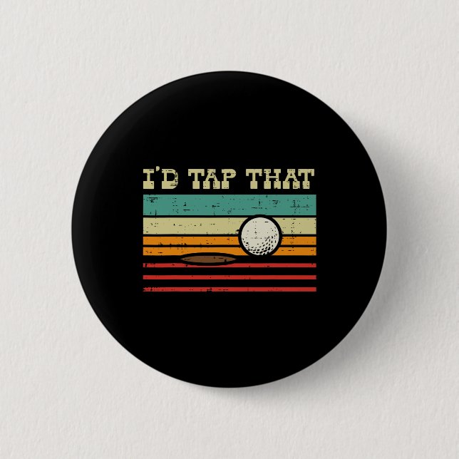 Id Tap that Golf Boll Sunset Retro Golfing Golfer Knapp (Framsida)