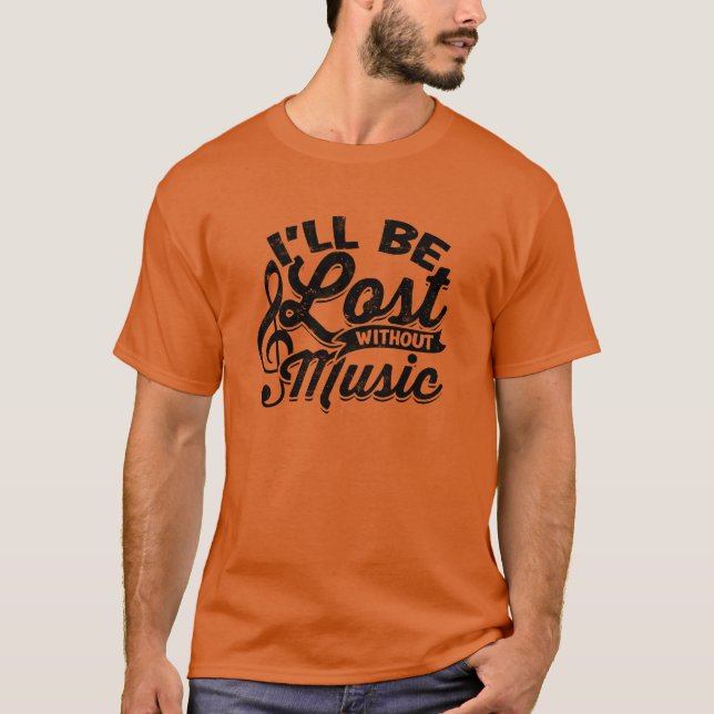 ID vara borttappad utan musik T Shirt (Framsida)