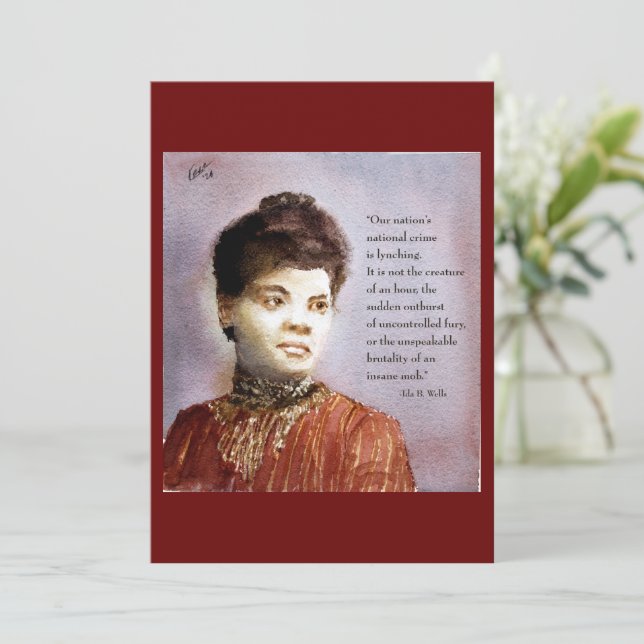 Ida B Wells & Citat Vacker Akvarell  Meddelande (Stående Fram)