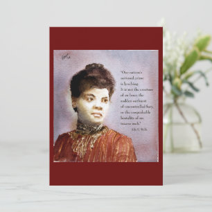Ida B Wells & Citat Vacker Akvarell  Meddelande