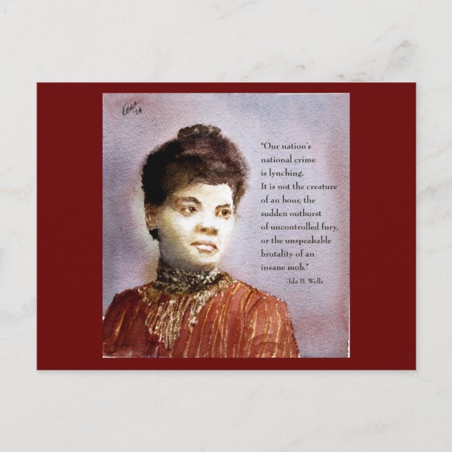 Ida B Wells & Citat Vattenfärg Målning  Vykort (Framsida)